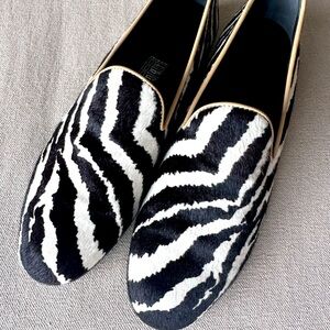 Gucci by Tom Ford pony hair zebra flat loafers Size 37 1/2